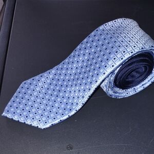 Tommy Hilfiger Blue Geometric Pattern Tie